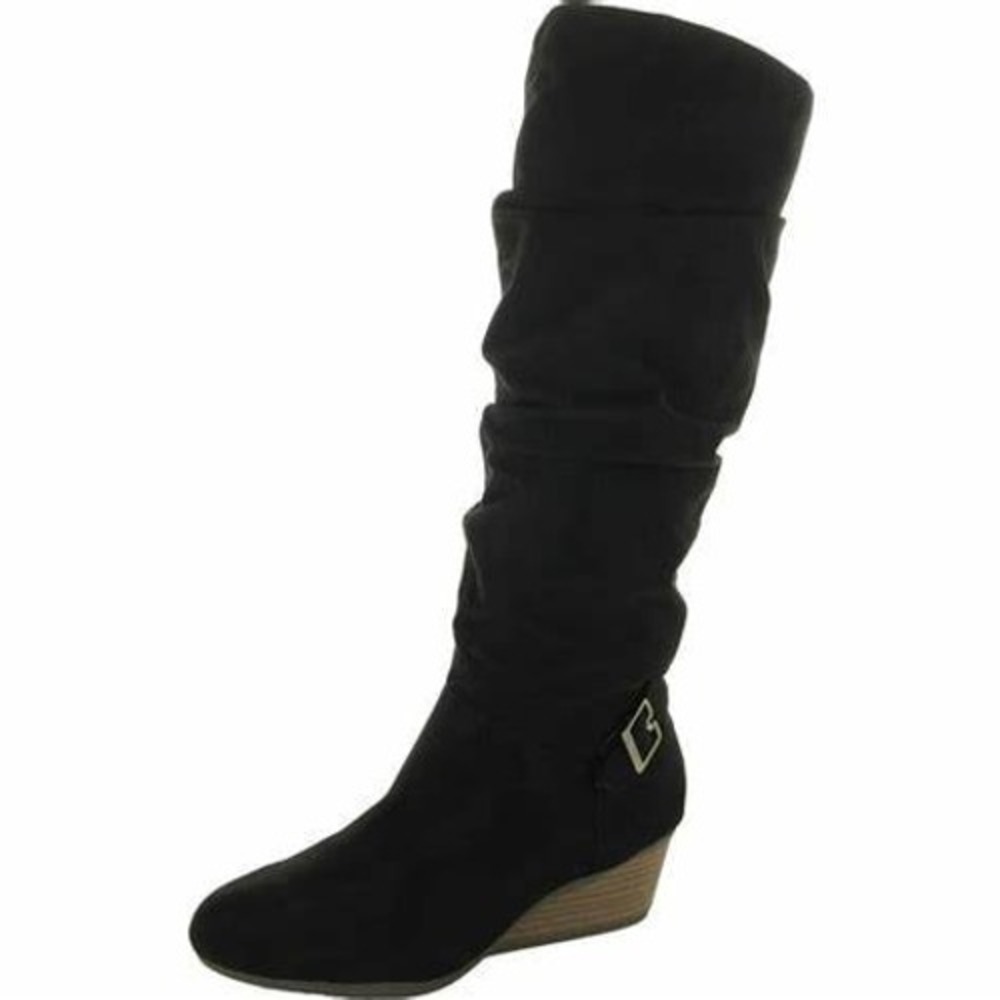 Dr. Scholl's Break Free Women's Black Slouchy Wedge Boots Size 11M New‎ in Box